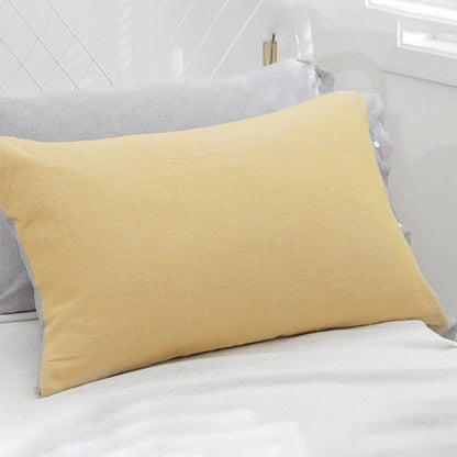 Taie d'oreiller simple en coton avec boutons de couleur pure (2 pièces)