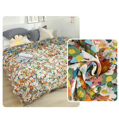 Ownkoti – Couette en coton douce et réversible avec motif floral rustique