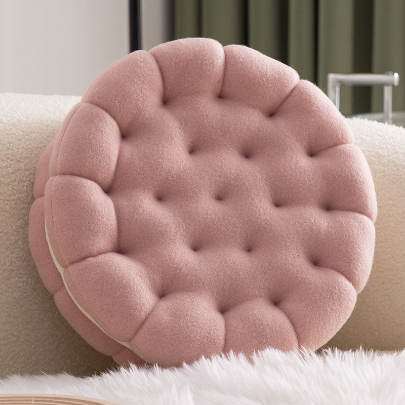 Coussin de siège mignon en forme de biscuit en forme de cercle