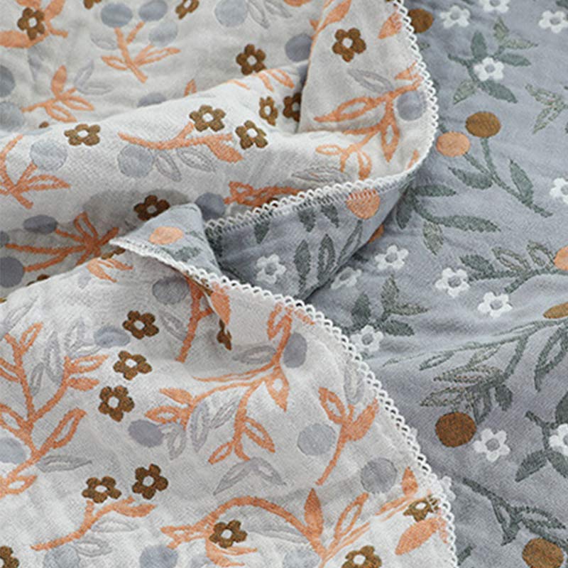 Couette réversible rétro, couette douce à motif floral