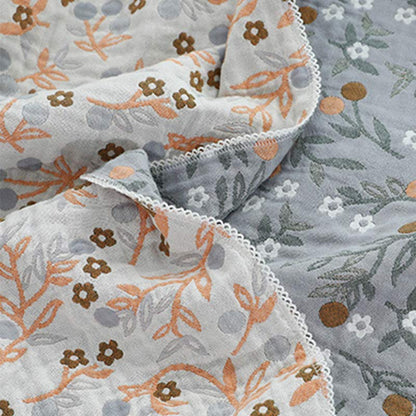 Couette réversible rétro, couette douce à motif floral