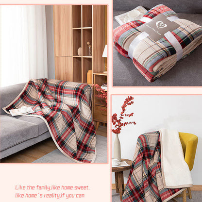 Couverture épaisse classique Ownkoti avec motif à carreaux de Noël