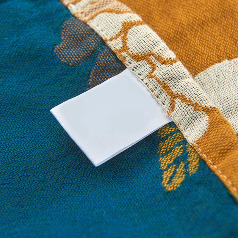 Serviette oreiller en gaze de coton à fleurs jaunes (2 pièces)