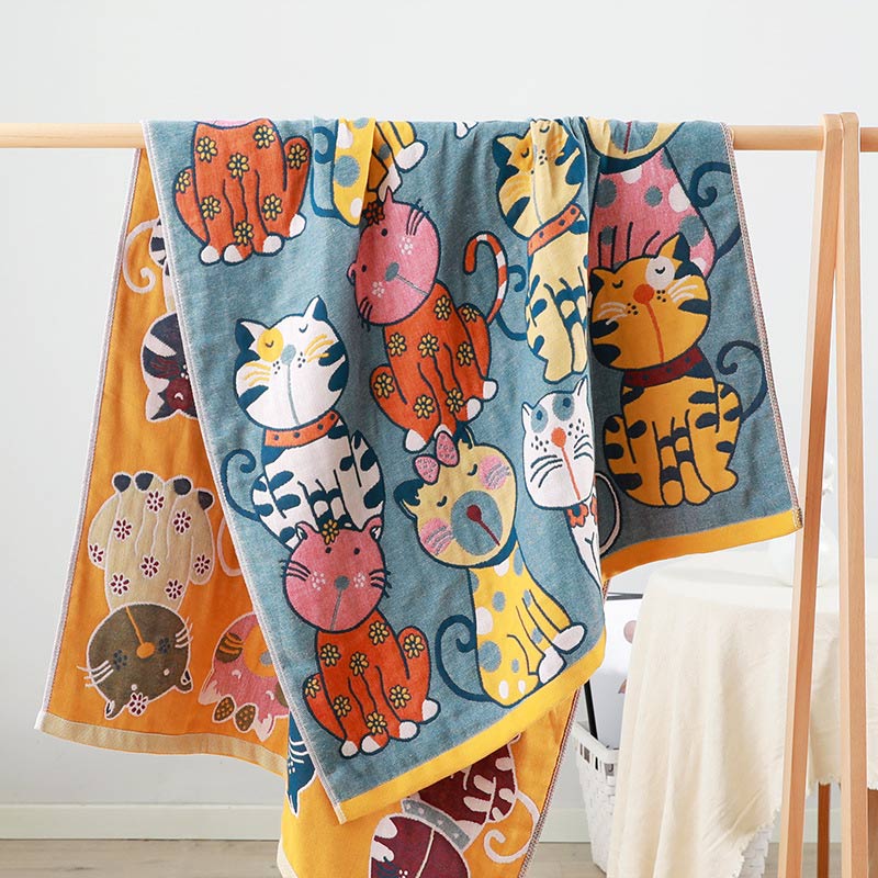 Serviette de bain pour chat Ownkoti en coton, couverture pour bébé