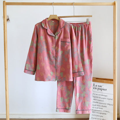 Ensemble pyjama à manches longues en coton gourde
