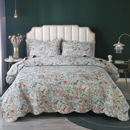 Couette florale vintage avec taies d'oreiller