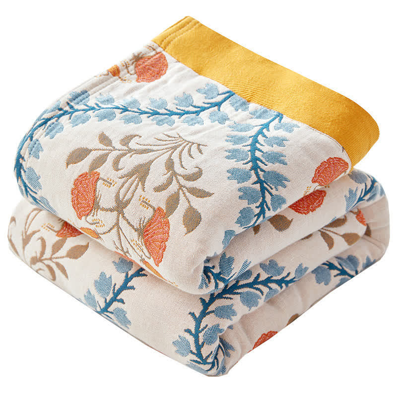 Couette réversible en gaze de coton avec jacinthes des bois