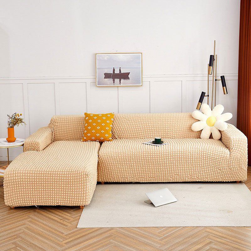 Housse de canapé extensible en seersucker couleur pure Ownkoti