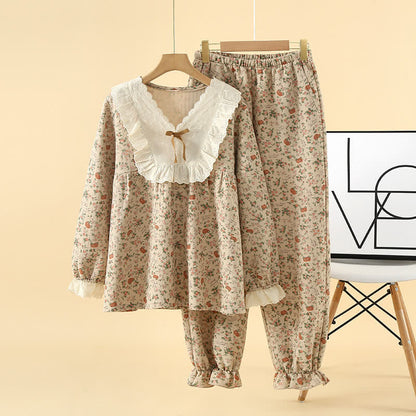Ensemble de vêtements de détente en coton de style roseraie vintage