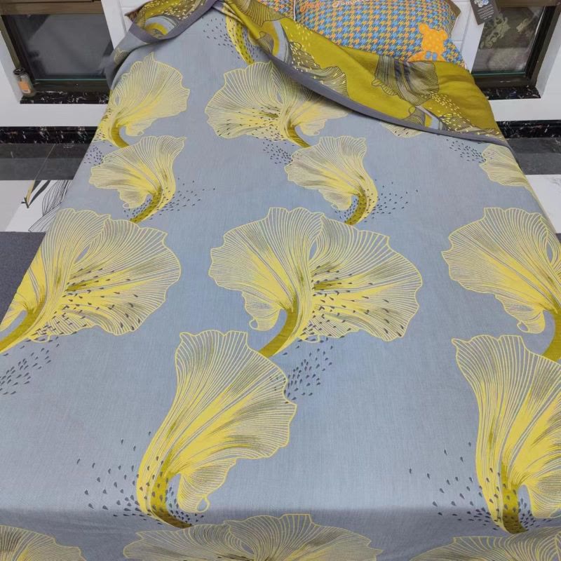 Couverture réversible en coton avec imprimé Zantedeschia Aethiopica