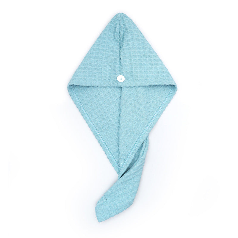 Serviette sèche-cheveux avec motif gaufré et boutons