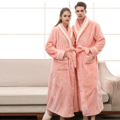 Pyjama en polaire épaisse, peignoir confortable