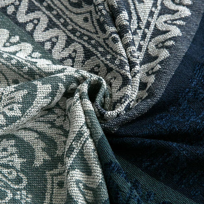 Ownkoti – Châle bohème tricoté avec pompon fleuri