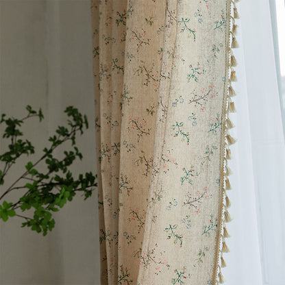 Rideau filtrant la lumière de style campagnard avec motif floral