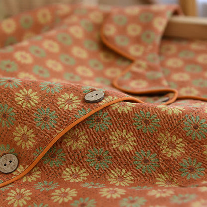Ensemble de vêtements d'intérieur Jacquard Daisy en pur coton