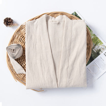 Peignoir doux à col en V avec poches Ownkoti