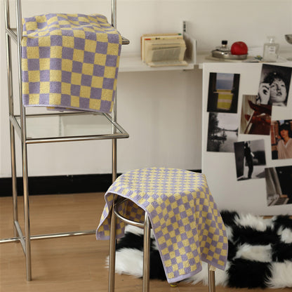 Serviette en coton respirant avec motif damier rétro