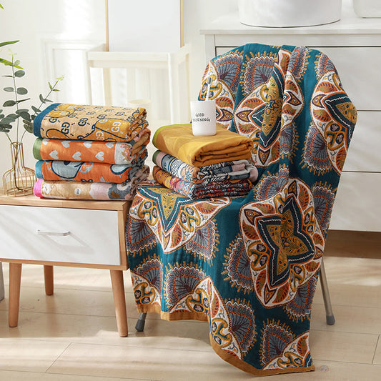 Serviette de plage florale Ownkoti, douce, double face