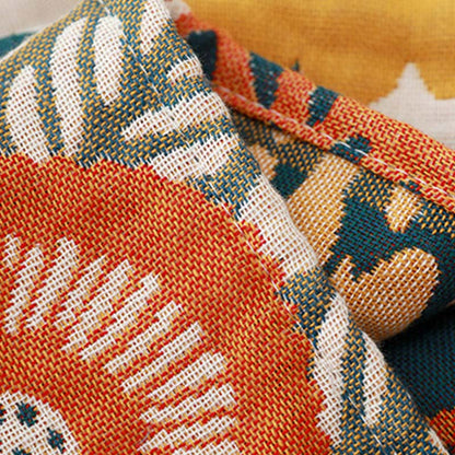 Ownkoti – Serviette de bain réversible à motif floral, colorée
