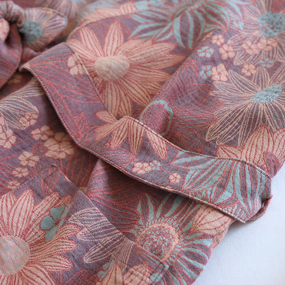 Peignoir confortable à col en V et imprimé floral pour la maison et le sommeil