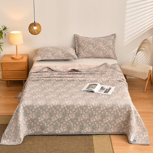 Ownkoti – Couette en gaze de coton à motif de fleurs de cerisier