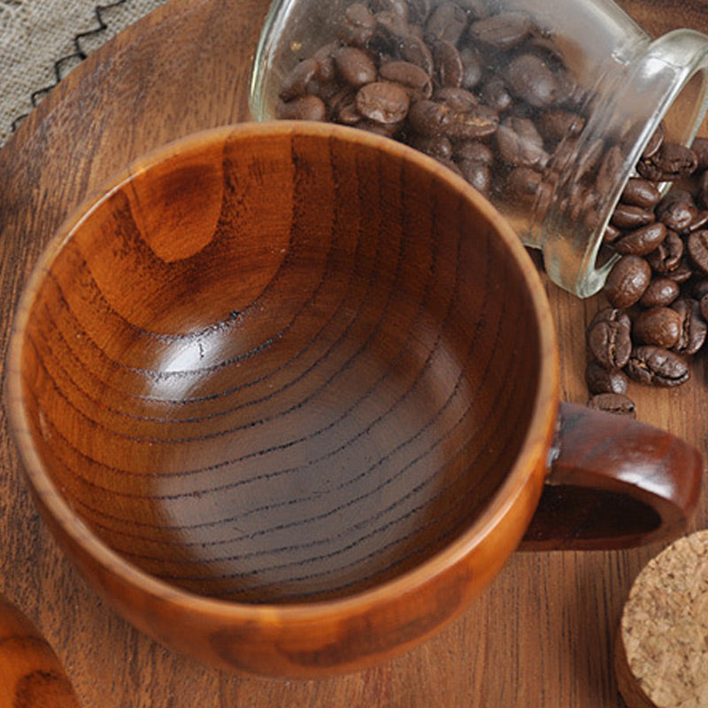 Tasse à thé en bois naturel Ownkoti avec anse (2 pièces)