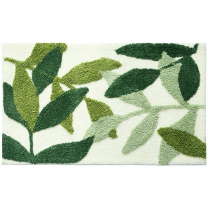 Ownkoti Tapis de sol doux et antidérapant avec motif de feuilles vertes - image 3