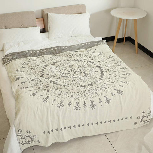 Couette réversible en coton Ownkoti Chic Mandala à motif floral