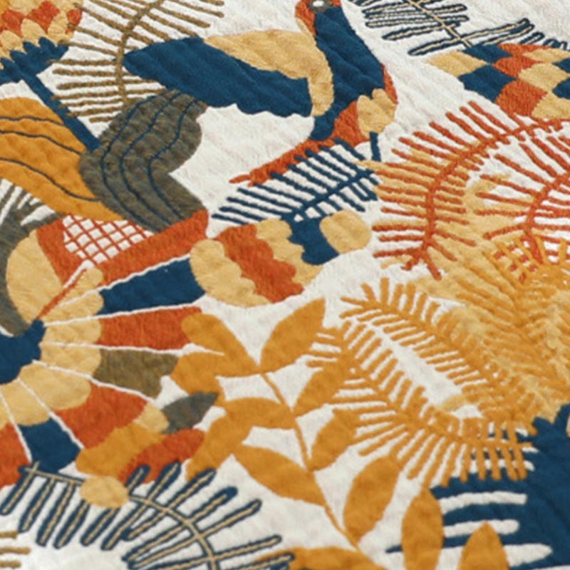 Housse de canapé réversible avec motif fleurs et oiseaux