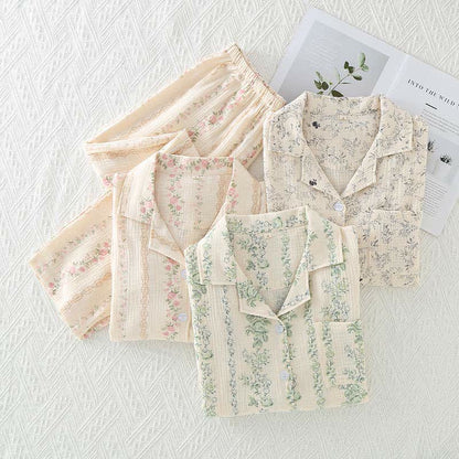 Ensemble de vêtements de détente en pur coton de style forestier