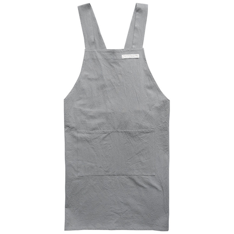 Tablier simple en coton avec dos croisé de couleur pure