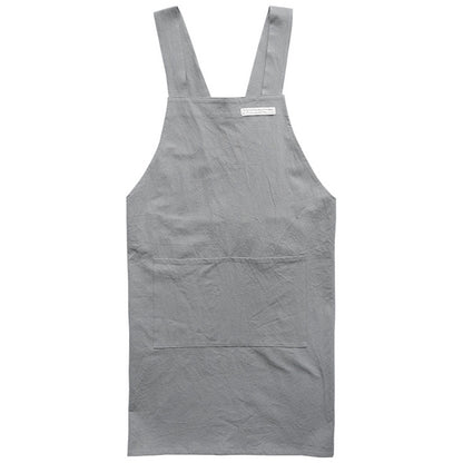 Tablier simple en coton avec dos croisé de couleur pure