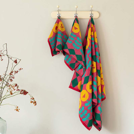 Serviette élégante en coton peigné à imprimé floral