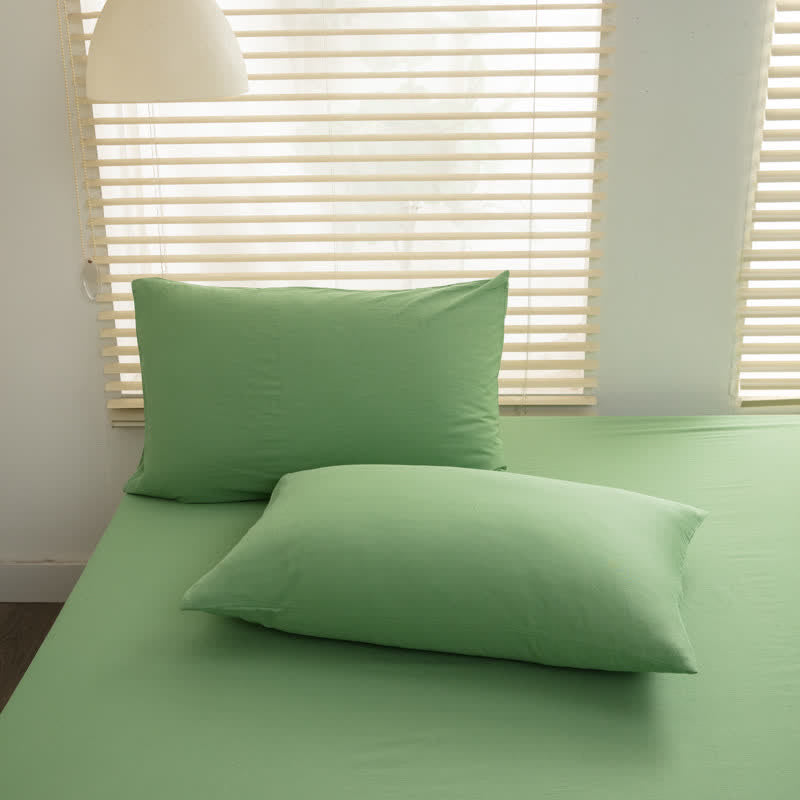 Taie d'oreiller décorative unie en pur coton