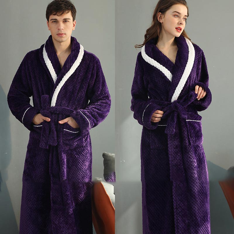 Pyjama en polaire épaisse, peignoir confortable