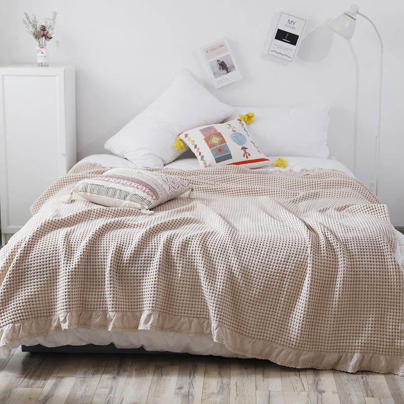 Couverture de canapé en tissage gaufré Ownkoti, couette confortable