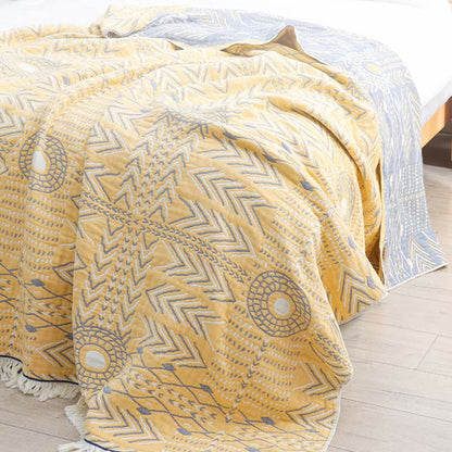Couette réversible en coton doux à motif géométrique