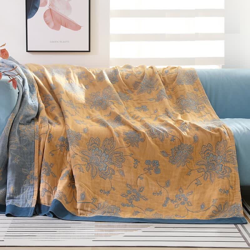 Ownkoti Couverture de canapé légère en coton à motif floral