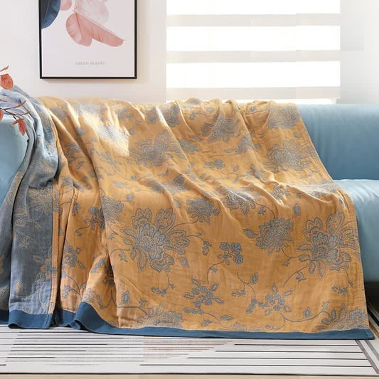 Ownkoti Couverture de canapé légère en coton à motif floral