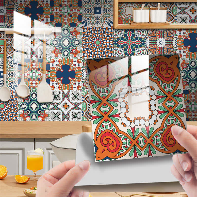 Ownkoti - Autocollants muraux à motifs variés de style bohème (lot de 10)