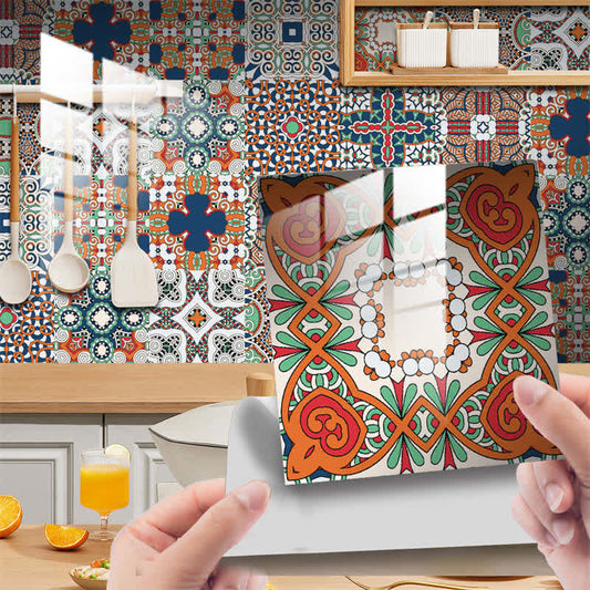 Ownkoti - Autocollants muraux à motifs variés de style bohème (lot de 10)