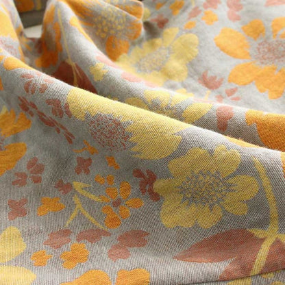 Ensemble de vêtements d'intérieur en coton jaune avec revers à motif marguerites