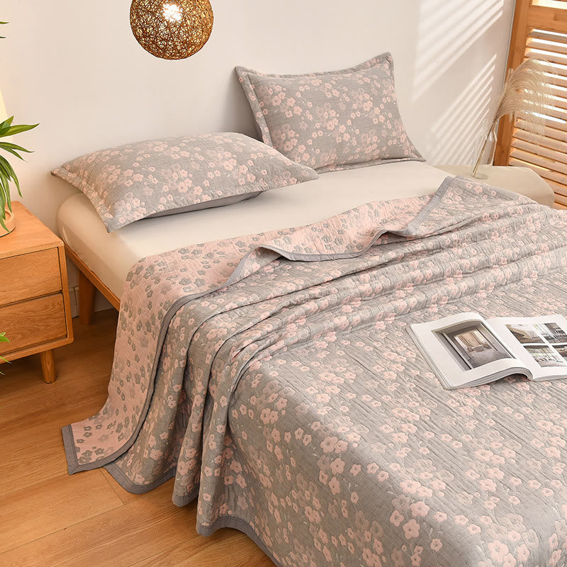 Ownkoti – Couette en gaze de coton à motif de fleurs de cerisier
