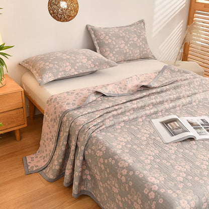 Ownkoti – Couette en gaze de coton à motif de fleurs de cerisier