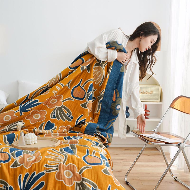 Couette double face Ownkoti à imprimé floral bohème