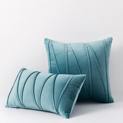 Housse de coussin décorative en velours doux à motif rayé
