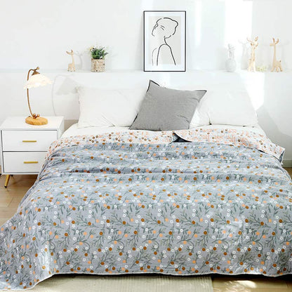Couette réversible rétro, couette douce à motif floral