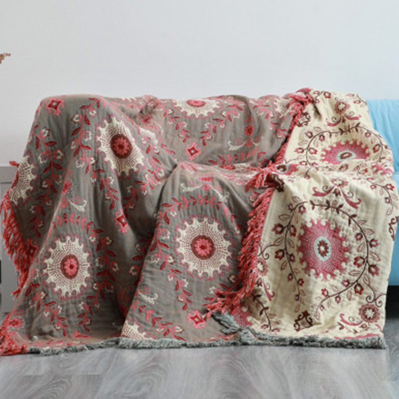 Housse de canapé rétro Ownkoti, couverture réversible en coton