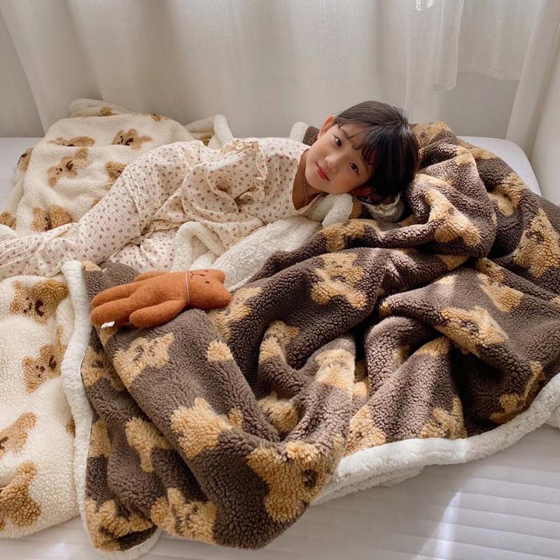 Couverture réversible Ownkoti avec un joli motif d'ours