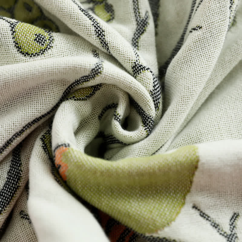 Serviette oreiller oiseau aubépine en gaze de coton (2 pièces)
